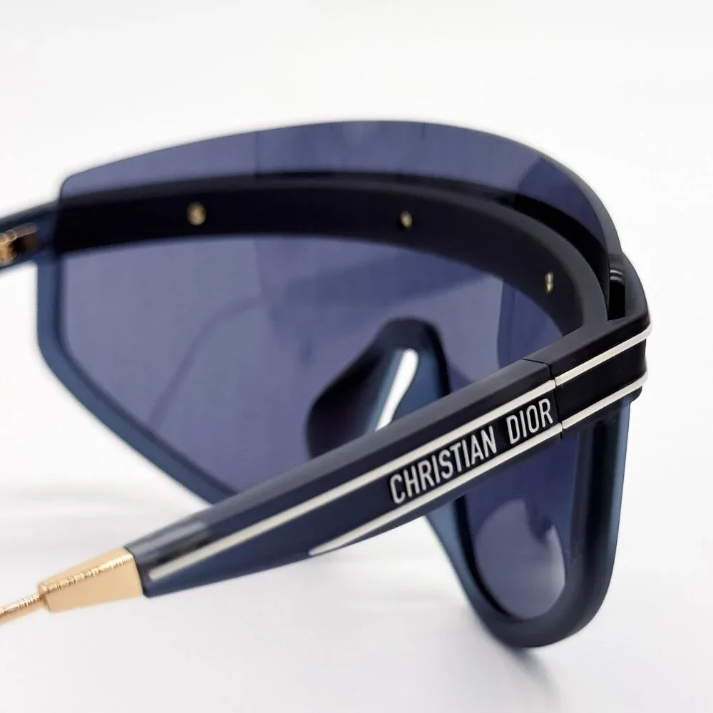 NEW DIOR SUNGLASSES DIORCLUB M2U 31B8 SHIELD GOLD/BLUE UNISEX EYEWEAR DIOR - Picture 5 of 11